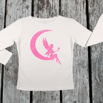 Dievčenské bavlnené tričko KIDSBEE "Fairy" - Biele