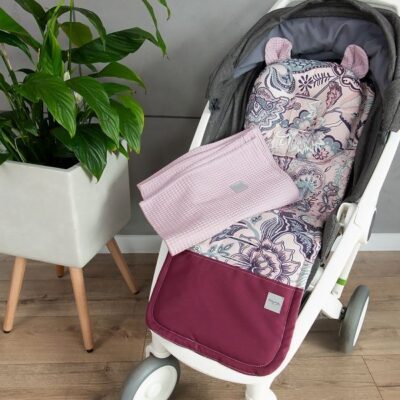 2-dielna súprava do kočíka Baby Nellys (Vafle/Bavlna) "Retro Kvety"