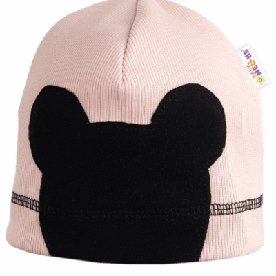 Jarná čiapka Baby Nellys "Mouse" - Svetloružová