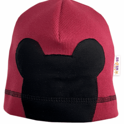 Jarná čiapka Baby Nellys "Mouse" - Vínová