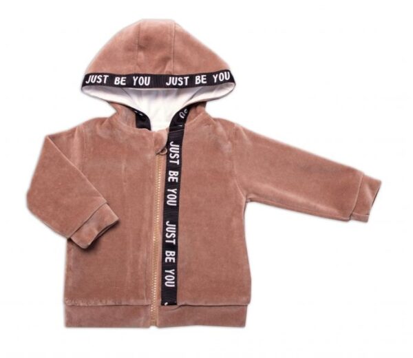 Mamatti Detská tepláková súprava Velvet zapínanie na zip, Bear, hnedá - Image 2
