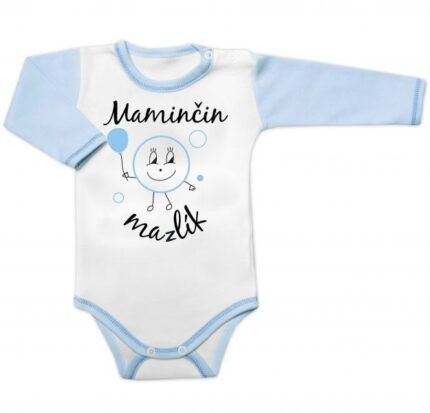 Body dlhý rukáv s vtipným textom Baby Nellys, Maminčin mazlík