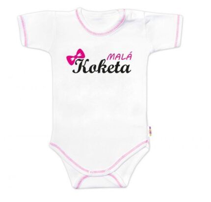 Body krátky rukáv s vtipným textom Baby Nellys, Malá Koketa, holka