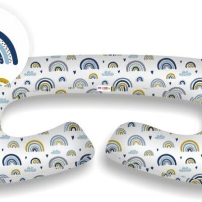 Relaxačný vankúš na dojčenie MAXI Baby Nellys "Dúha" - Modrý