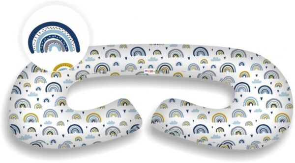 Relaxačný vankúš na dojčenie MAXI Baby Nellys "Dúha" - Modrý
