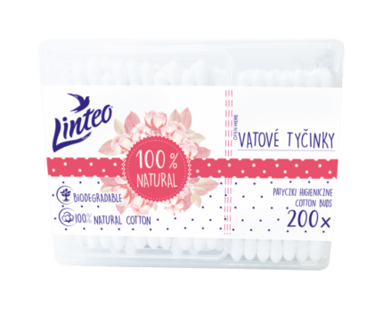 Vatové tyčinky na čistenie uší Linteo, 200 ks
