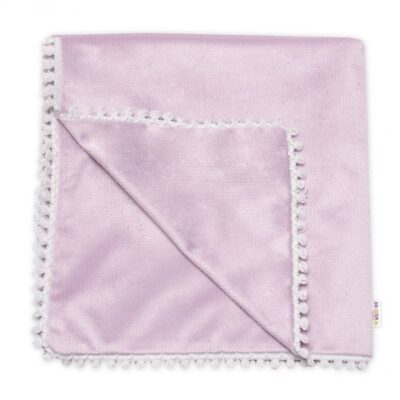 Obojstranná zamatová deka Baby Nellys s lemovaním (100x75 cm) - Orgovánová