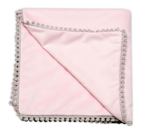 Obojstranná zamatová deka Baby Nellys s lemovaním (100x75 cm) - Svetloružová