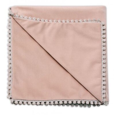 Obojstranná zamatová deka Baby Nellys s lemovaním (100x75 cm) - Cappuccino