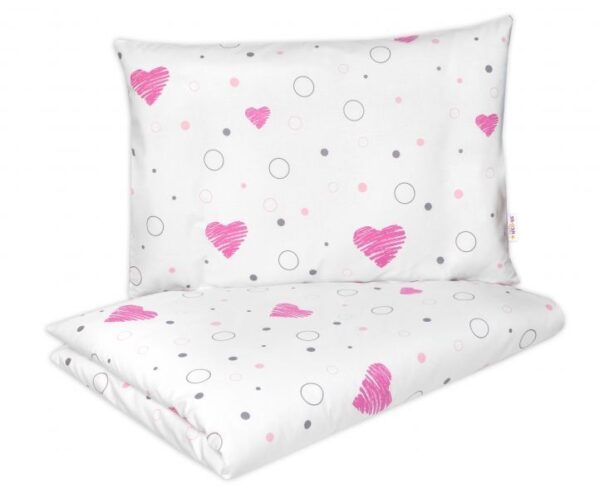 Bavlnené obliečky Baby Nellys "I love Girl" (140x200 cm) - Ružovo-biele