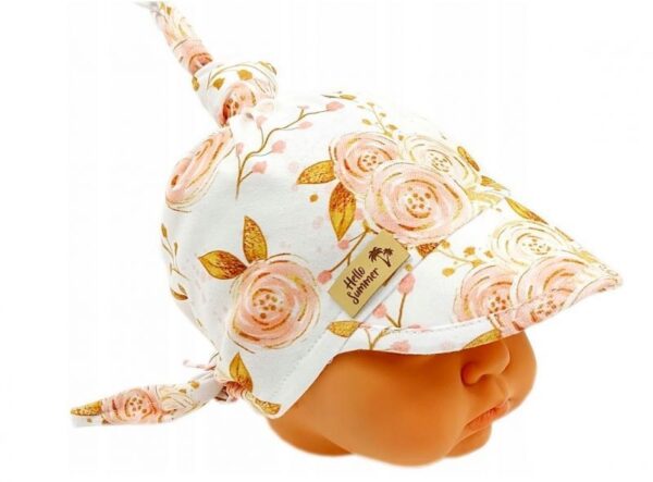 Bavlnená šatka so šiltom Baby Nellys "Ruža" - Image 3