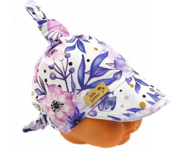 Bavlnená šatka so šiltom Baby Nellys "Retro Ruža" - Image 4