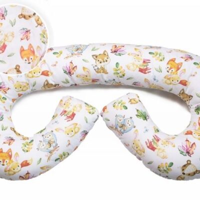 Relaxačný vankúš na dojčenie MAXI "Cute Animals" - Biely