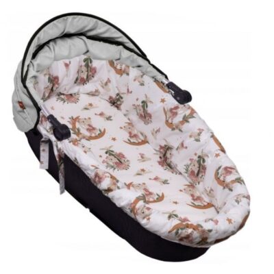 Bavlnená vložka do kočíka Baby Nellys "Bunny Star" - Biela