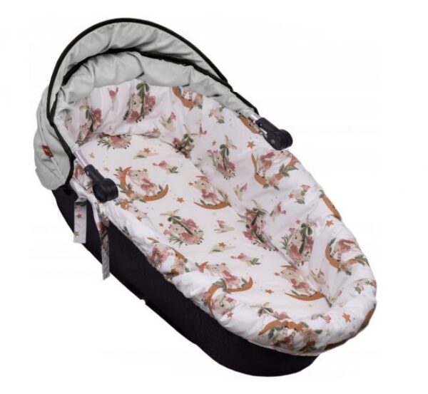 Bavlnená vložka do kočíka Baby Nellys "Bunny Star" - Biela