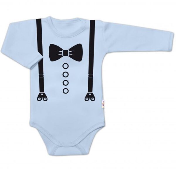 Elegantné dojčenské body "Elegan" s dlhým rukávom - Svetlomodré