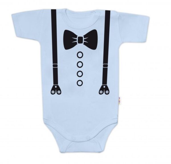 Elegantné dojčenské body "Elegan" s krátkym rukávom - Svetlomodré