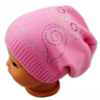 Jarná/jesenná čiapka Baby Nellys "Malá sova" - Ružová