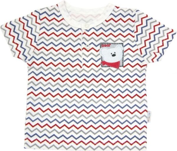 Dojčenské polo tričko Mamatti "Zvieratká zigzag" - Krátky rukáv