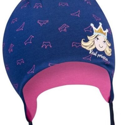 Bavlnená čiapka YO! "Little Princess" so zaväzovaním - Granátová