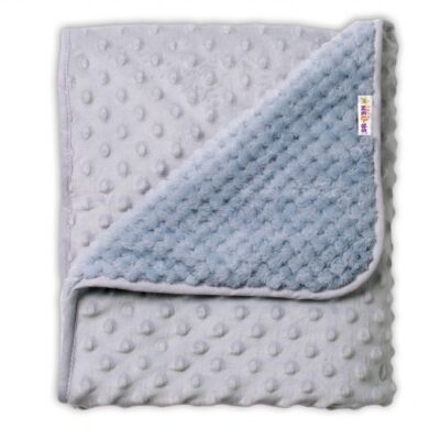 Luxusná obojstranná Minky deka Baby Nellys (80x90 cm) - Sivá