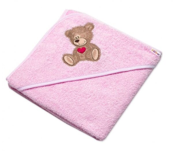 Froté osuška s kapucňou "Sweet Dreams by Teddy" (80x80 cm) - Ružová