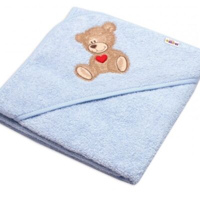 Froté osuška s kapucňou "Sweet Dreams by Teddy" (80x80 cm) - Modrá