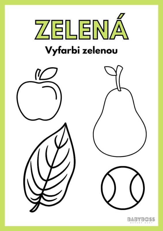 Omaľovánka pre najmenších - Zelená farba