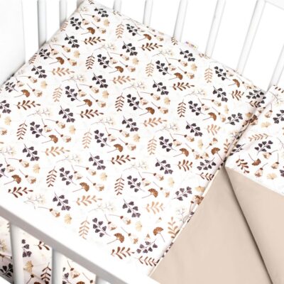 2-dielne bavlnené obliečky Lúka, Baby Nellys, béžová/hnedá, 135x100 cm