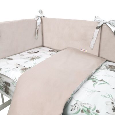 3-dielna sada Mantinel s obliečkami, bavlna/velvet, Exotika, béžová/biela