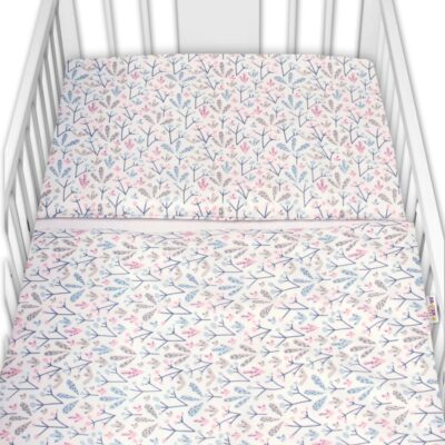 3-dielna sada - mantinel s obliečkami Kalina - biela, 135x100 cm