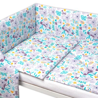 3-dielna sada - mantinel s obliečkami Koala na strome, 135x100 cm