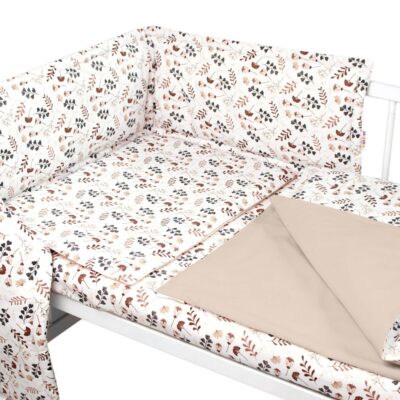 3-dielna sada Mantinel s obliečkami, Lúka, Baby Nellys, béžová/hnedá