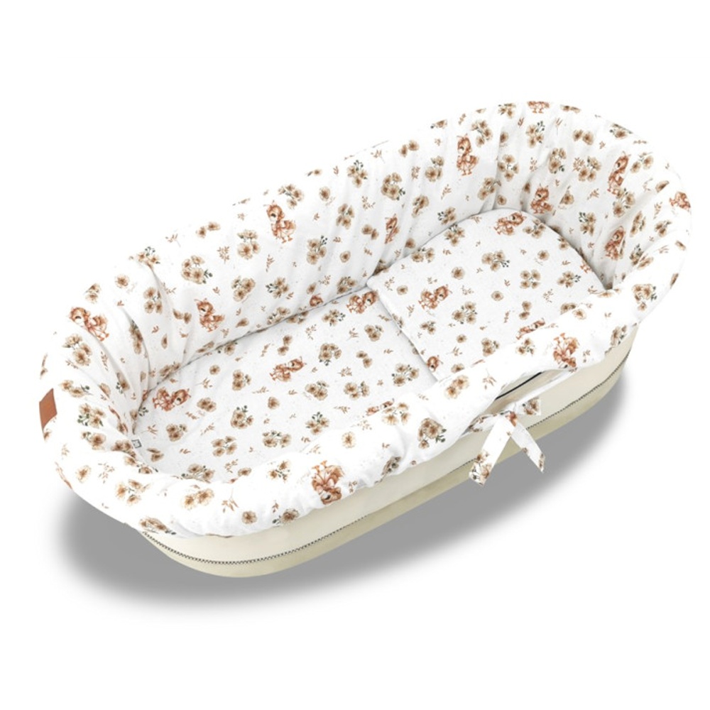 3D sada do koša, kočíka - bavlna, Kačenky - biela, béžová