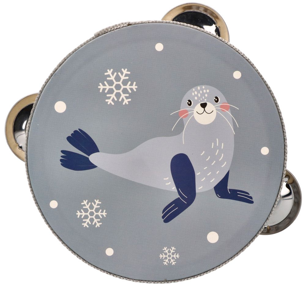 Adam Toys: Drevená tamburína Tuleň (sivá)