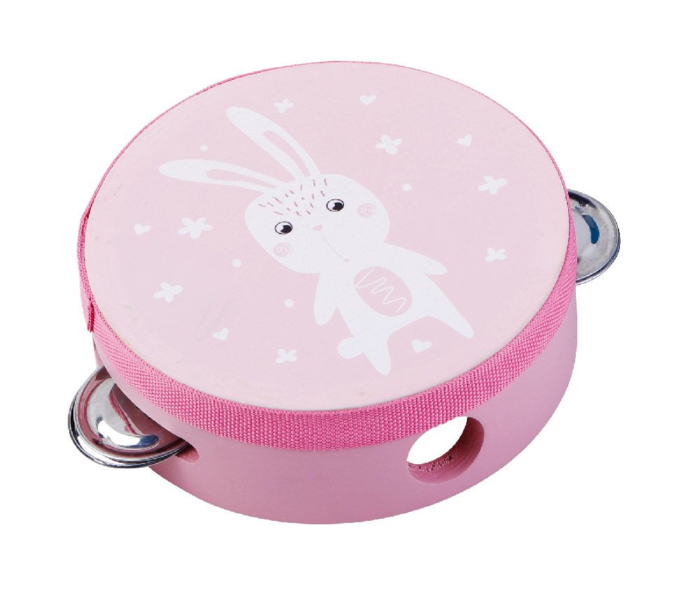 Adam Toys: Detská tamburína Zajačik (ružová)