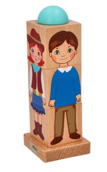 Adam Toys: Drevená rotačná hádanka Deti sveta