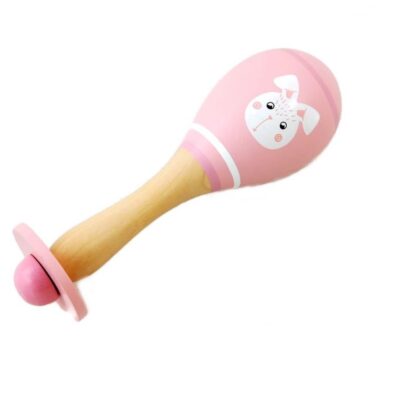 Adam Toys: Drevená rumba guľa Králik (ružová)