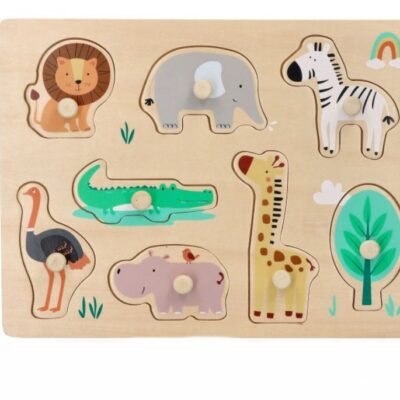 Adam Toys Edukačná vkladačka s úchytmi - Safari