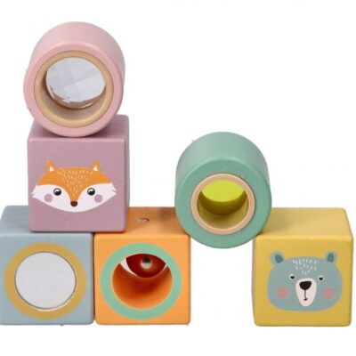 Adam Toys: Drevené kocky s rolničkou Zvieratká