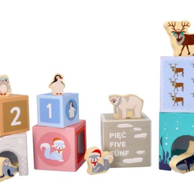 Adam Toys: Pyramída s drevenými zvieratkami Antarktída