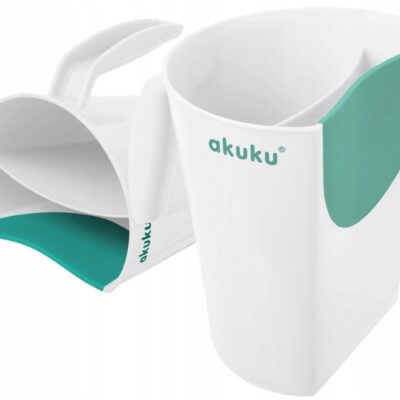 Akuku: Hrnček na kúpanie/umývanie hlavičky (biely/mätový)
