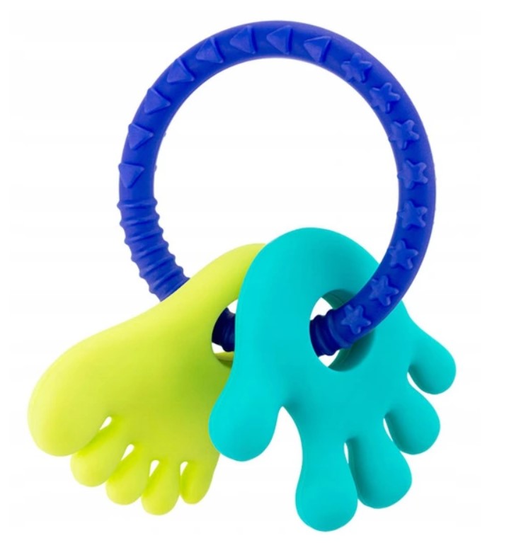 Akuku: Silikónové hryzátko Nožička/ručička (mätová/zelená)