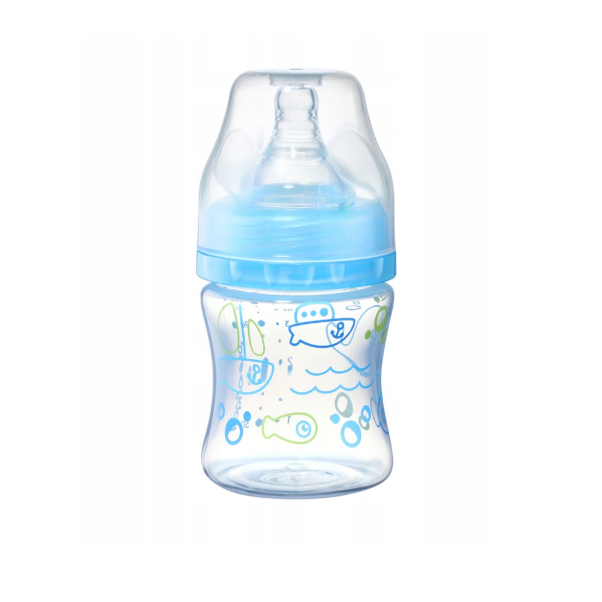 Modrá antikoliková fľaštička (široké hrdlo)