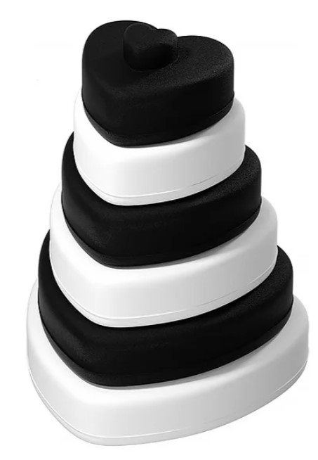 Baby in World: Silikónová veža Srdiečka B&W