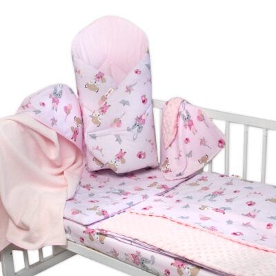 Baby Nellys: 6-dielny set Líška a zajac (ružová)