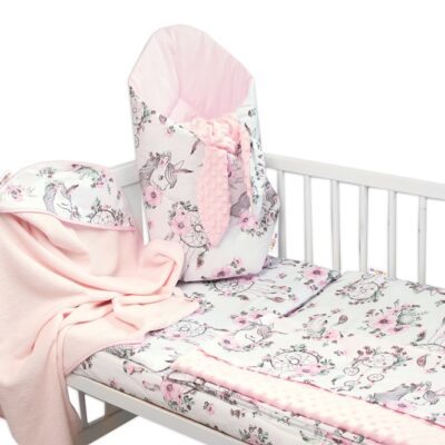 Baby Nellys 6-dielna výhod. súprava pre bábätko s darčekom,135x100, Sny Jednorožca, ružová