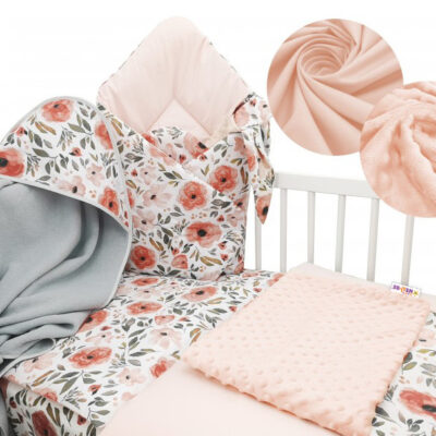 Baby Nellys 6-dielna výhodná súprava pre bábätko s darčekom, 135x100 cm - Begónie