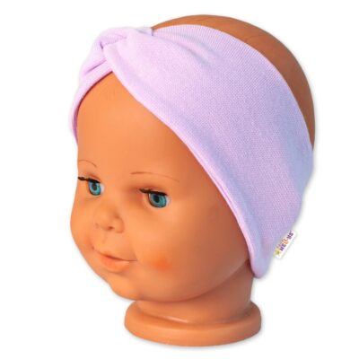 Baby Nellys Bavlnená čelenka dvojvrstvová, lila