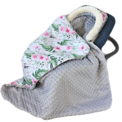 Baby Nellys: Obojstranná deka 3v1 Minky (kvetinky)